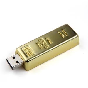 China 128GB Gold Bar Metal USB Flash Drive 2.0 8MB/S Full Memory OEM ODM on sale