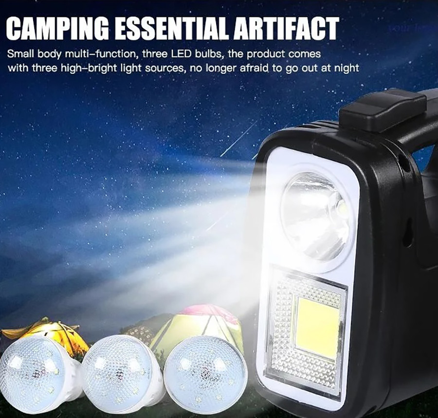 Emergency Home Solar System Kit Power Panel Torch Camping Lantern Power Bank