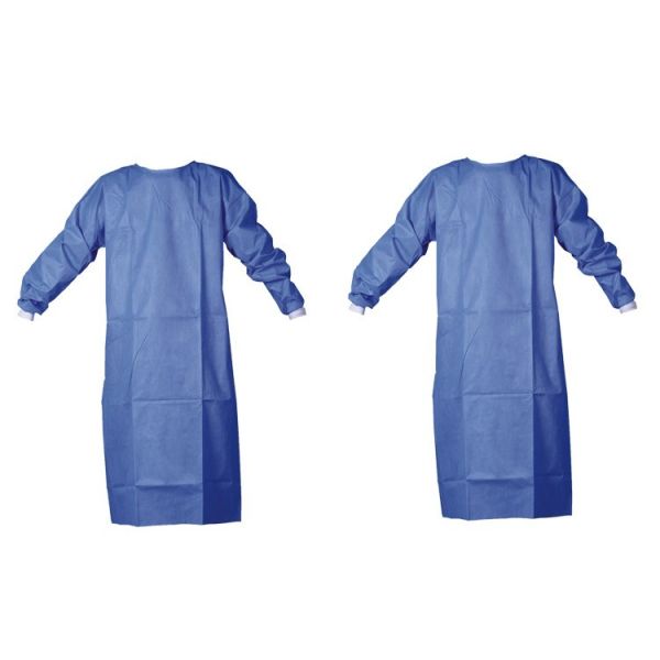 Antibacterial SMS Isolation Gown , Surgical Blue Isolation Gown Hypoallergenic