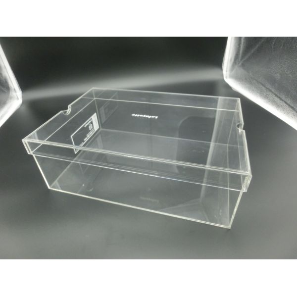 Fashion Plexiglass Display Shoe Case / Plastic Acrylic Shoe Box Storage Organizer
