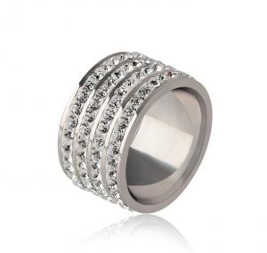Best Men′s Jewelry Fashion Silver Ring Full Diamond Finger Rings 316L Titanium Steel Diamond Ring wholesale