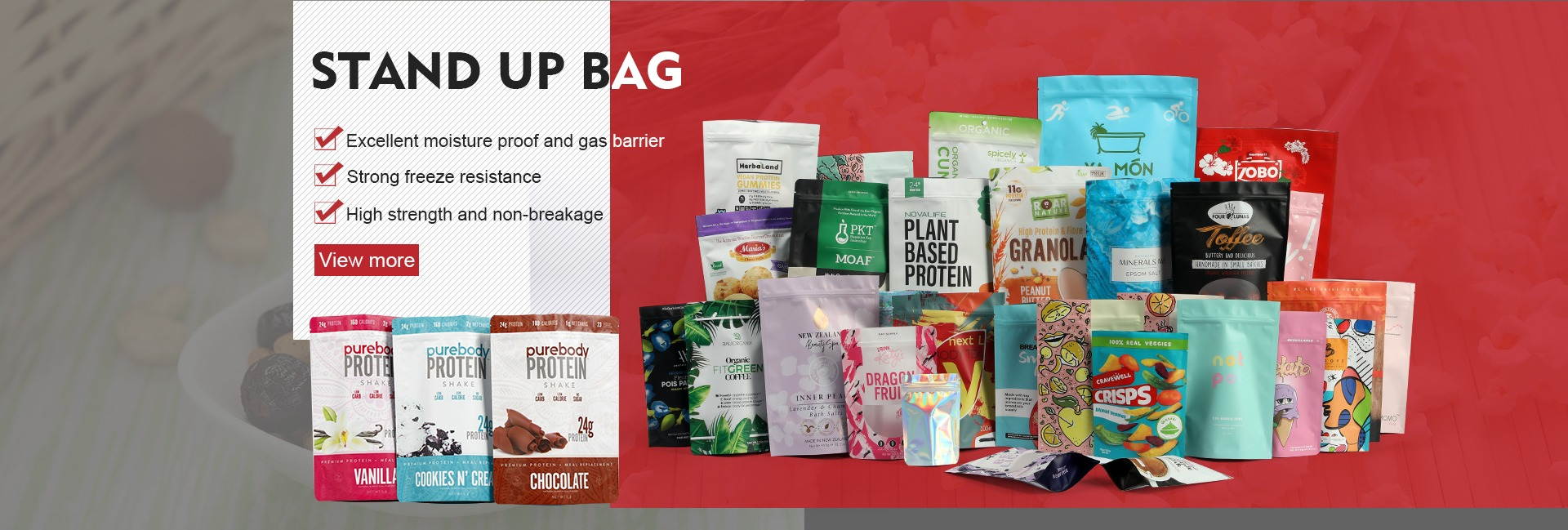 Smell Proof Resealable Sample Sachets With Clear Window Powder Packaging Plastic Bag