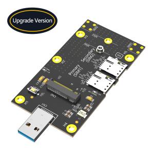 China NGFF M.2 To USB 3.0 Adapter With Dual NANO SIM Card Slot For 3G / 4G / 5G Module on sale