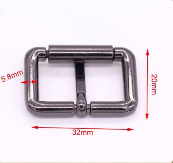 Cheap Gunmetal Color Square Metal Purse And Bag Hardware Buckle With Single Pin for sale