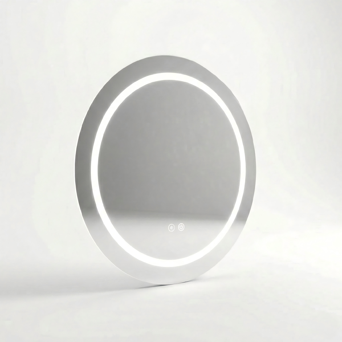 Kingstin Custom Frameless LED Smart Bathroom Mirror Round Lighted Vanity Makeup Mirror with Backlight Anti-Fog Dimmable