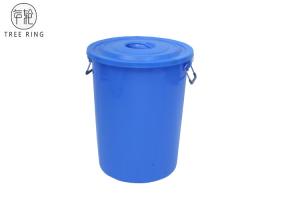 100Liter Small Plastic Dustbin With Lid  / Steel Frame Cage And Wheels Red Or Blue