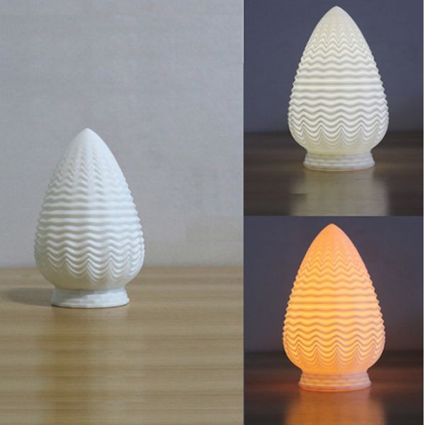Touch Switch Remote Control Night Lamp , 16 Color 3D Led Night Light Pine Cone Shape