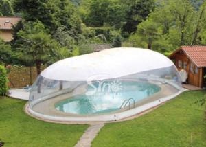 Outdoor custom size transparent inflatable pool dome with covered ceiling