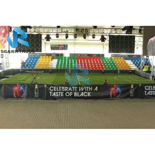 Bleachers seating demountable grandstand with guardrail for 3sides for renting company