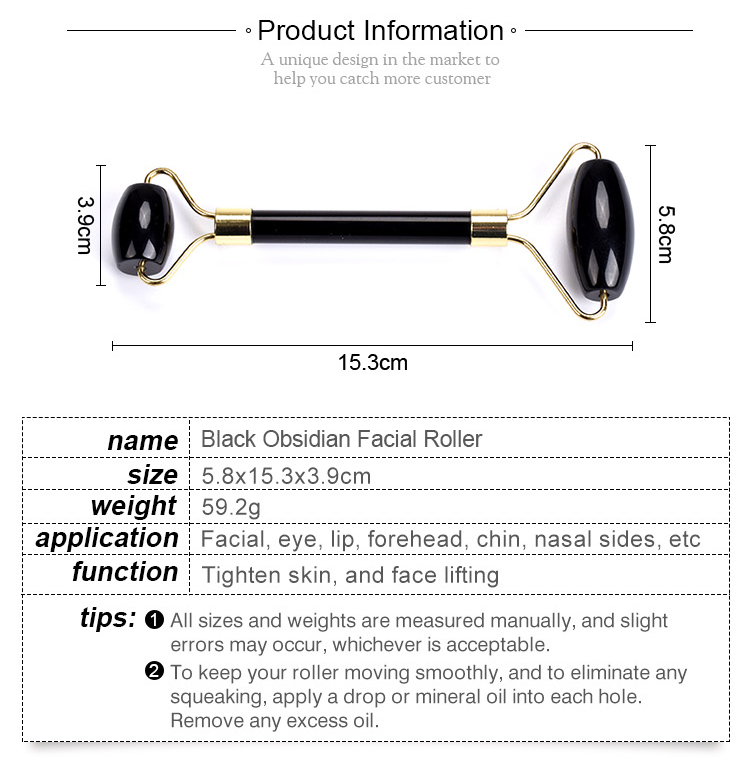 Black Jade Stone Rollers For Facial Massage