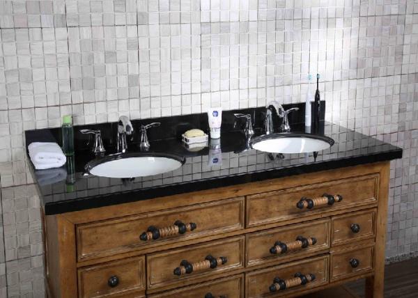 Cheap Heat Resistant Granite Bathroom Vanity , Double Sink Bathroom Vanity Elegant for sale
