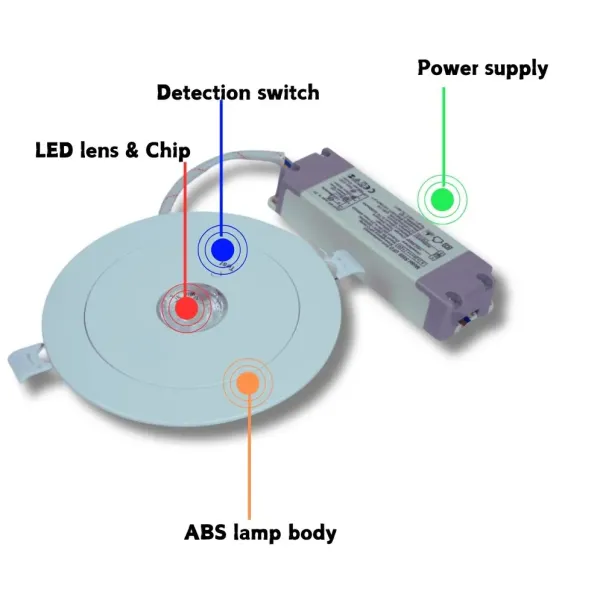 IP43 LED Emergency Spot Ceiling Down Light 3W Recessed Mount Downlights