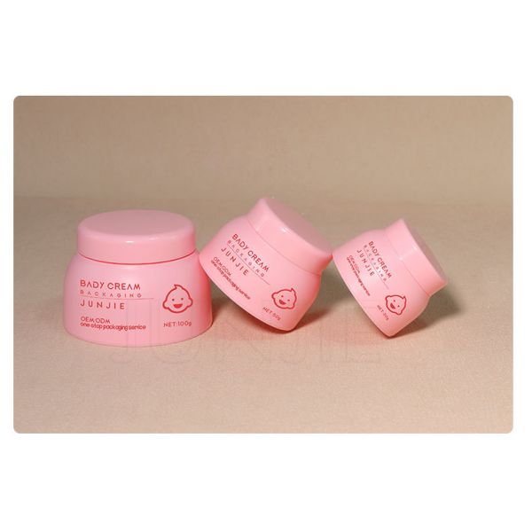 Ecofriendly Baby Cream Jar Cosmetic Pink Face Eye Plastic Jar 30ml 50ml 100ml Screw Cap Cosmetic Jars