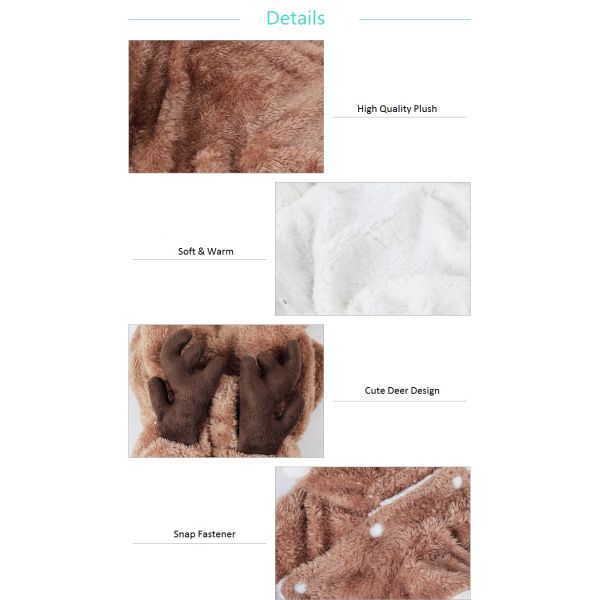 BSCI Christmas Theme Plush Pet Clothes With Snap Fastener