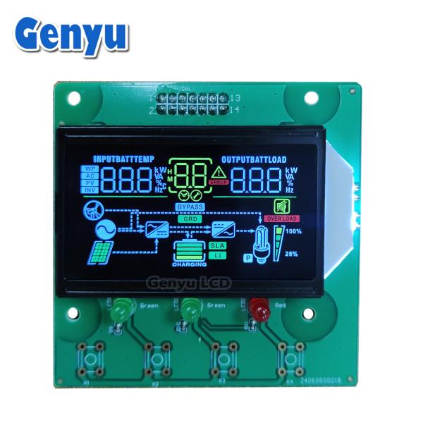 Cheap Segment LCD VA Black Background Color Icons White Digits for Inverter for sale
