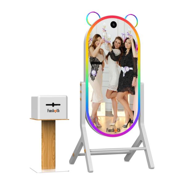Cheap Social Media Selfie Station LCD Mirror Photobooth Template Sticker Beauty Photo Printer Booth for sale