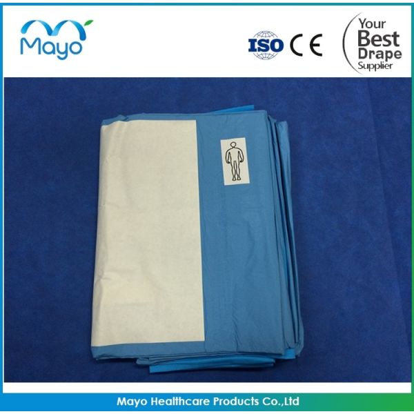 SMMS 45G Laparoscopy Disposable Surgical Drapes With Fluid Collection Pouch