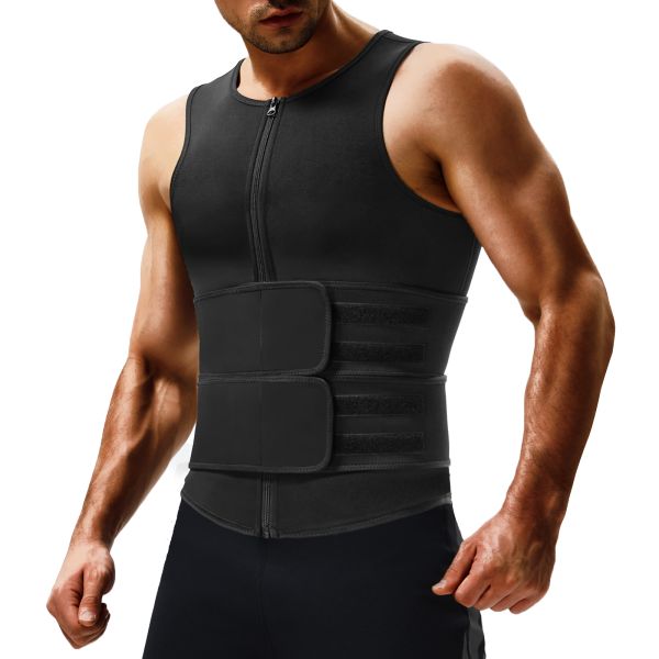 Private Label Neoprene Sweat Vest with Waist Belt Men's Waist Trainer by Waistdear