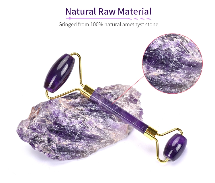 Purple Amethyst Jade Roller Gua Sha Set Tighten Skin
