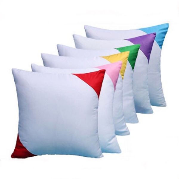 Photo Printing Polyester Pillow Cases For Sublimation With Colored Corner