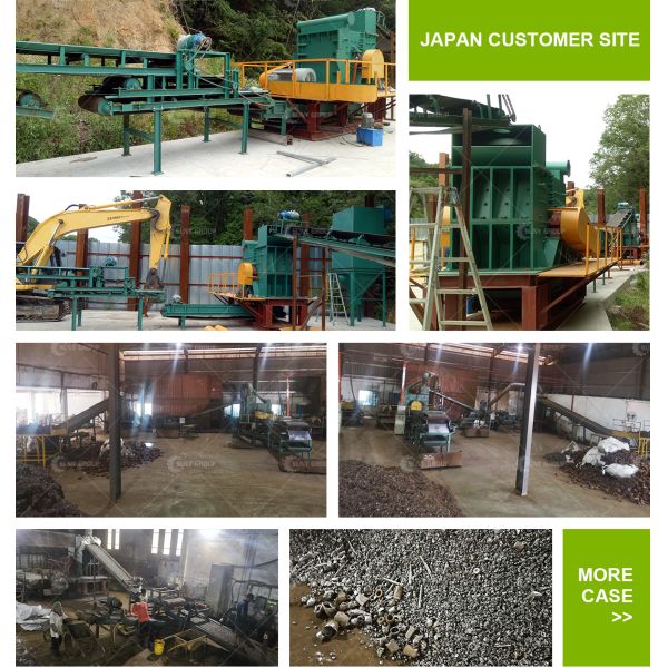 Scrap Motor Radiator Recycling Machine Horizontal Hammer Crusher Rotating Diameter 1000mm