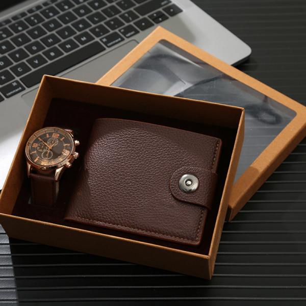 Cheap OEM Wallet And Watch Set For Him Alloy And Leather Material Multiapplication for sale