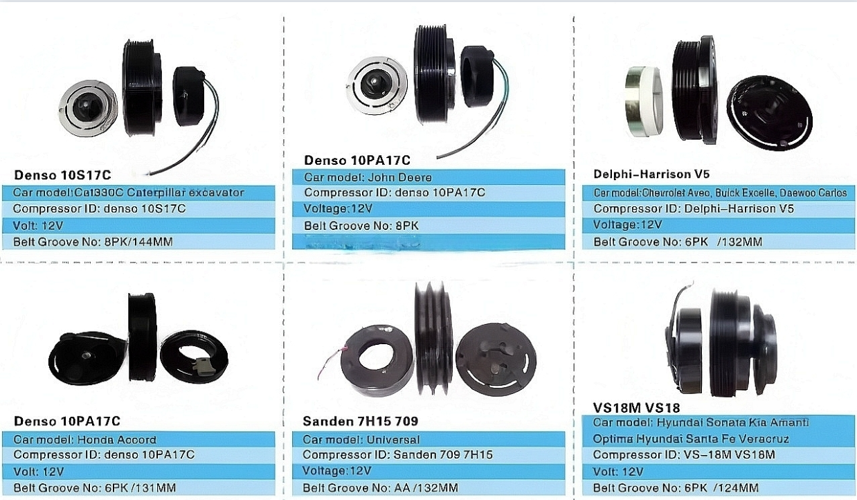 AC Compressor Electric Magnetic Clutch for Chery QQ A-SP10 12V Coil Hub Bearing Pulley Auto AC Parts Car Air Conditioning