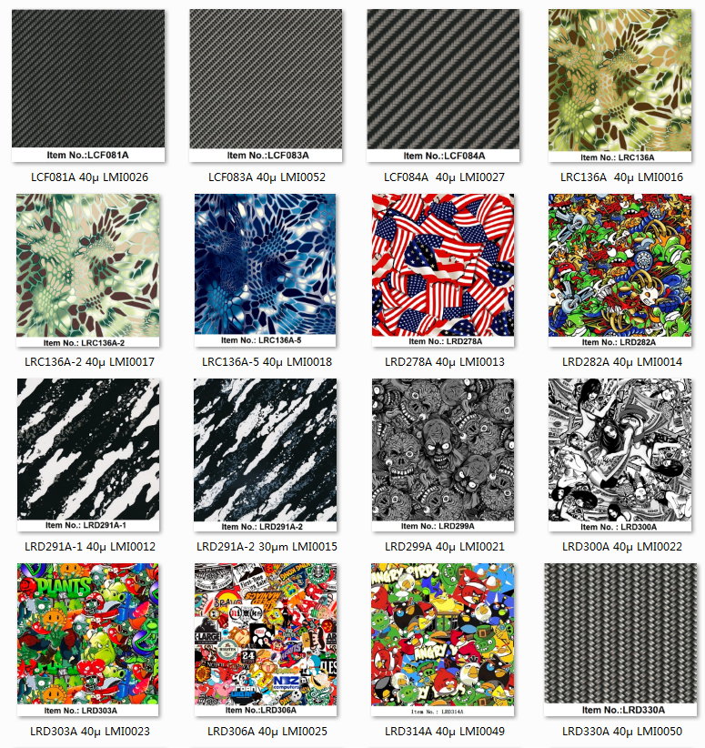 CE Standard 40um L Pattern Water Transfer Printing Film