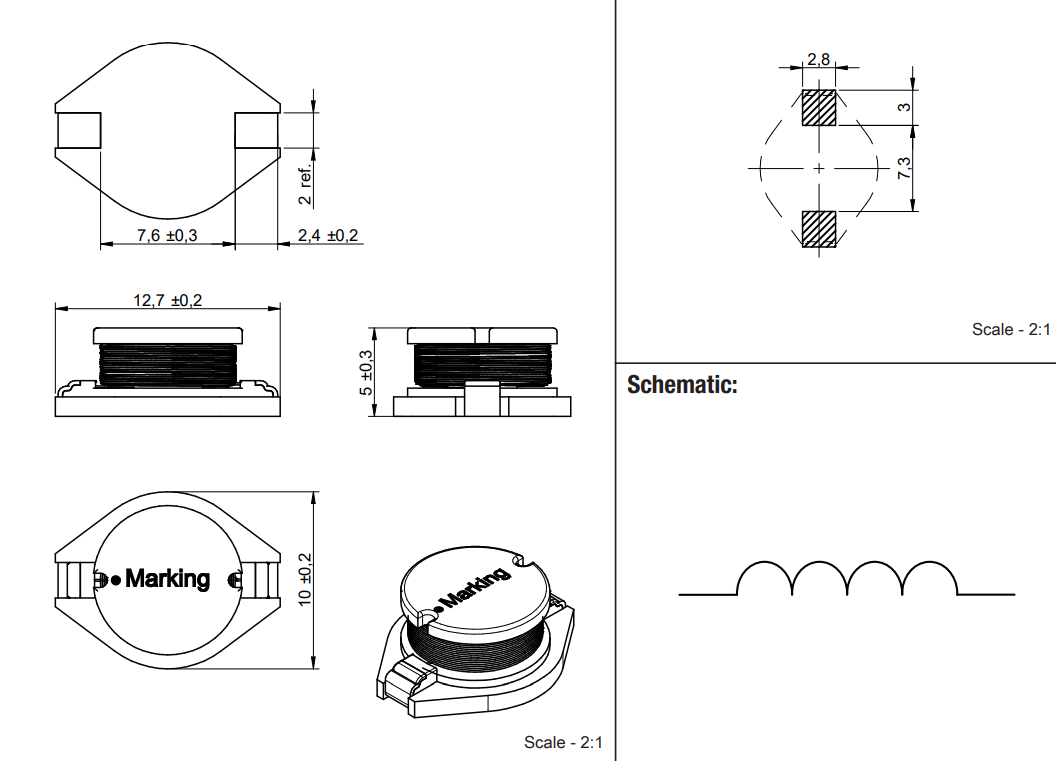74456115 ferrite core SMD Power Inductor for ON Semiconductor