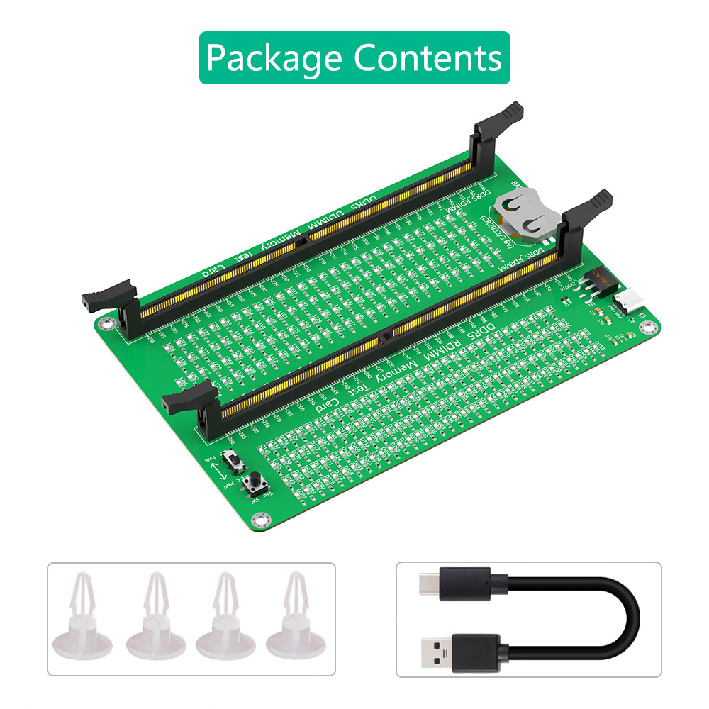 DDR5 RDIMM / UDIMM Memory Tester With Long Latch, Desktop Computer DDR5 Memory Test Card