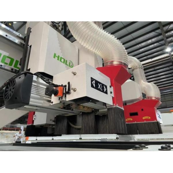 Through Feed CNC Door Four-Side Cutter With Scoring Saw And Main Saw