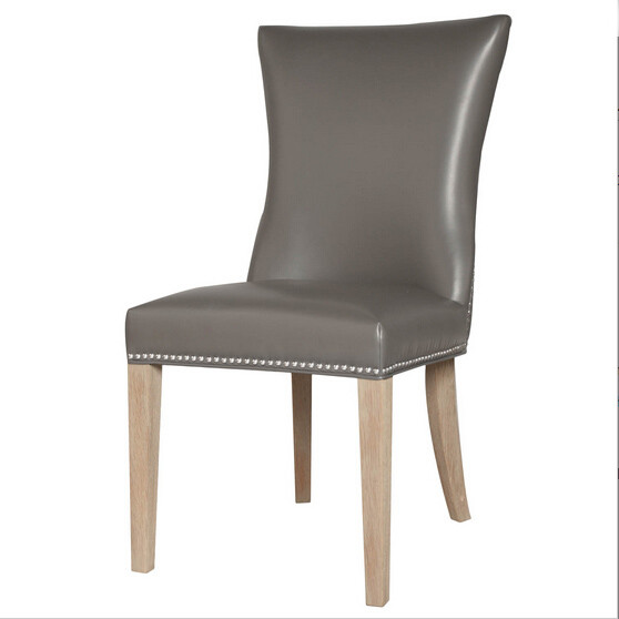 Customize chair dining genuine leather dining chair grey leather chairs restaurant, dinning room set furniture.