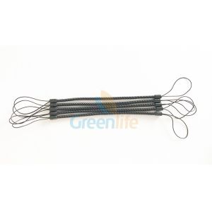Best Black 15CM Pen Coiled Leash With Nylon Loops wholesale