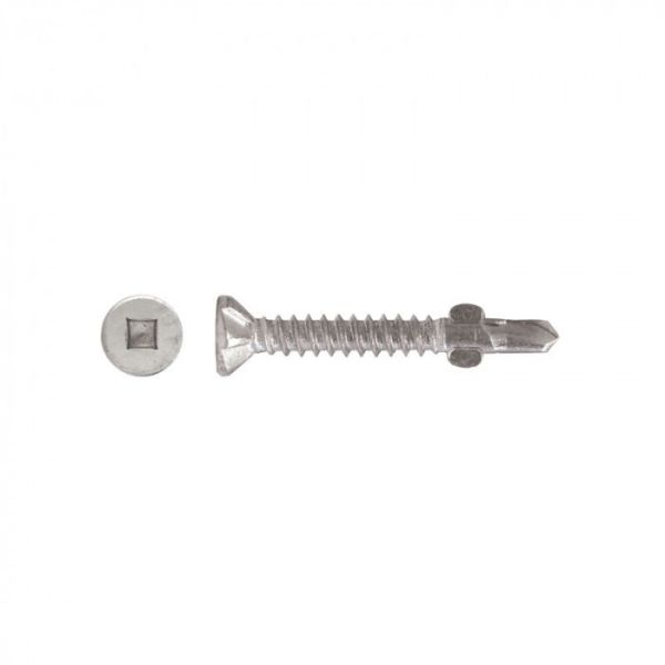 Countersunk Head Galvanized Self Drilling Screws 10G-16x45mm Square Drive Wing Tip