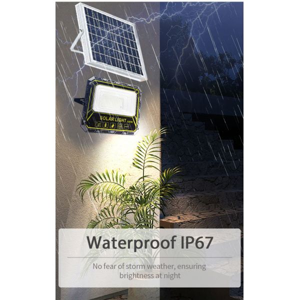 Remote Control Solar Floodlight Powered Wall Outdoor Panel 60W DC 6V