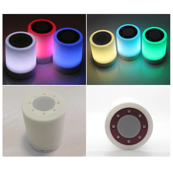 Light Weight LED Light Bluetooth Speaker Smart Touch Stepless Dimming ABS Material