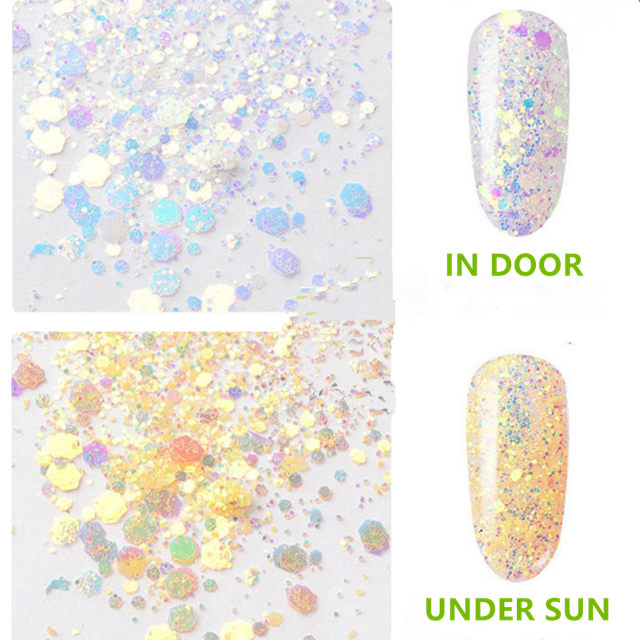 365 Colors UV Glitter Change Glitter Fine Glitter and Chunky for Year