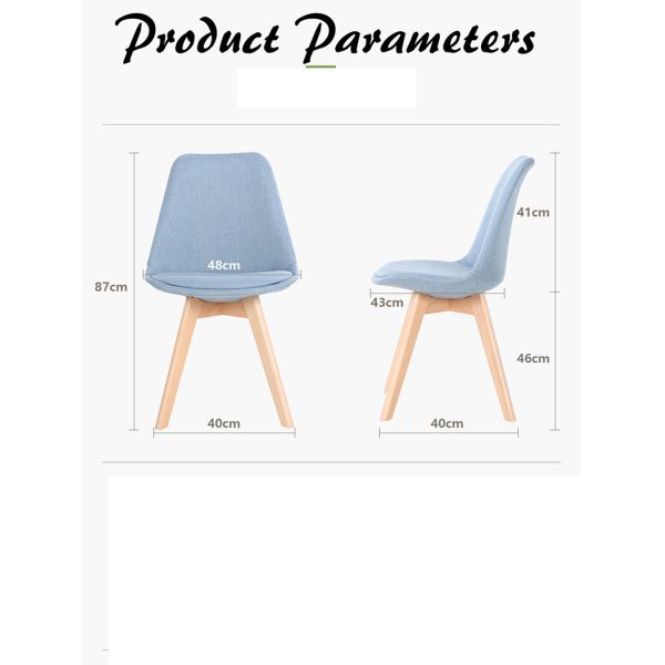 Natural Solid Wood Legs PP Plastic Dining Room Chairs With Cushioned Pad