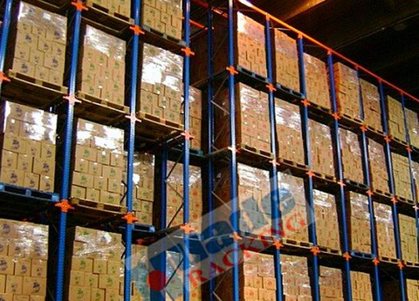 Cheap Blue Orange Material Handling Racks Drive Through Racking For Cold Storage for sale