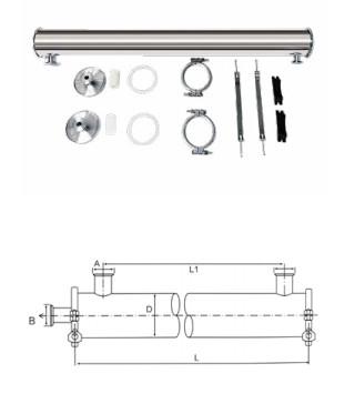 Cheap Stainless Steel RO Membrane Housing Reverse Osmosis Pressure Vessels For UF NF MF Membrane for sale