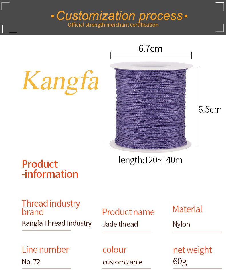 0.8MM No. 72 Jade Thread Nylon Porcelain Sewing Silk Thread Knot Beaded Necklace Rope Jewelry Accessories