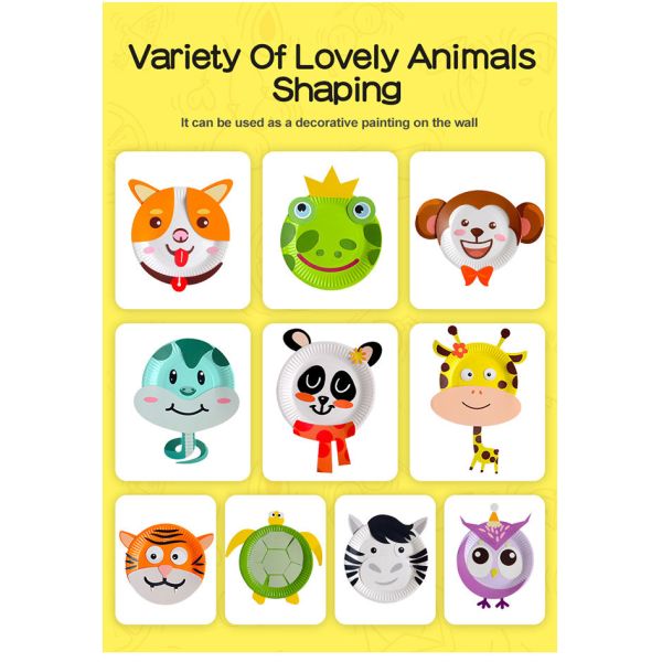 Creative DIY Animal Crafts Paper Plate Kit For Preschool 3-8 Years Kids 3