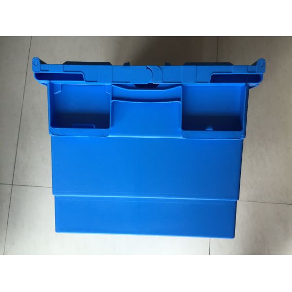Water - Proof 600*400*365 Mm Stacking Plastic Totes With Anti - Theft Button Seal