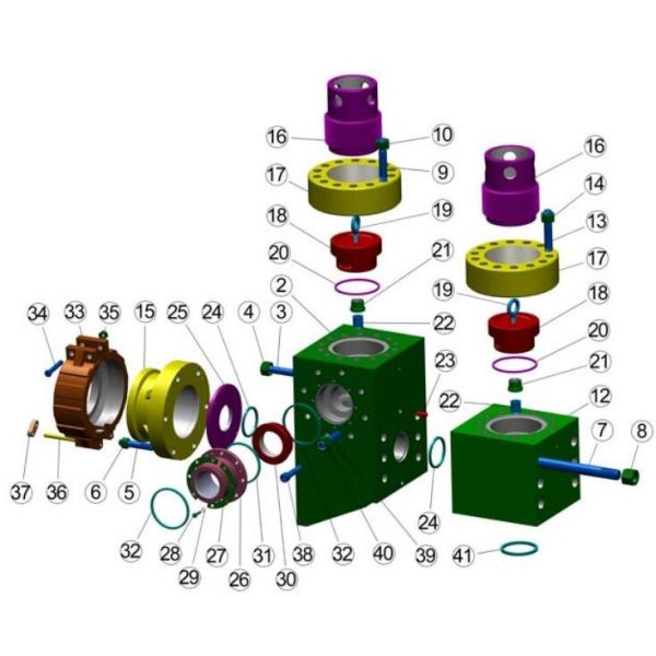 WH-1312 mud pump fluid end module, Cameron CMP2200 Mud Pump Schlumberger, WH-1612 mud pump, W2214 mud pump; Cameron W2215 mud pump; Weatherofrd E2200