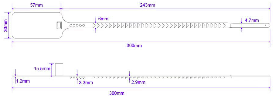 Custom Logo Plastic Truck Seals 398N Tensile Strength 190mm Working Length