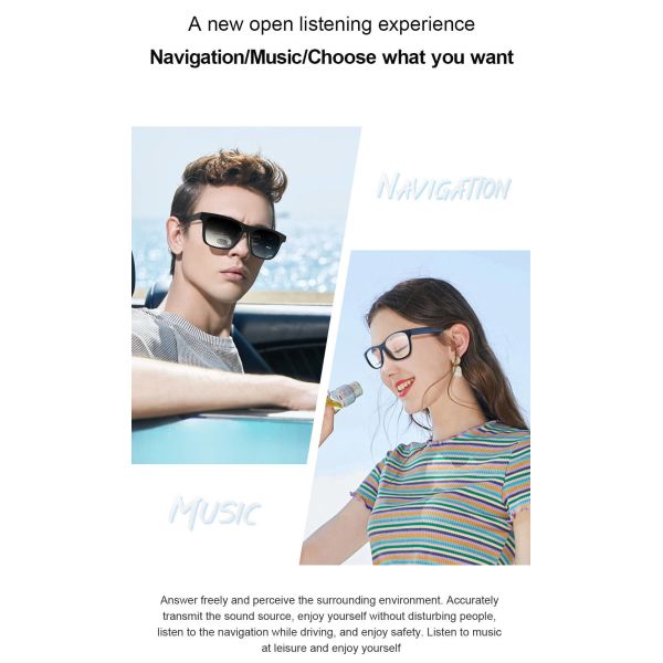 Intelligent Glasses Bluetooth Sunglasses Listening To Music Hands Free Phone Call