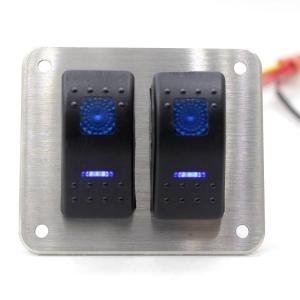 China 2 Gang Dual LED 5Pins Universal Rocker Switch Panel on sale
