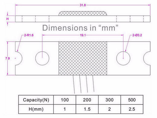 thin beam load cell 100N 200N 300N 500N