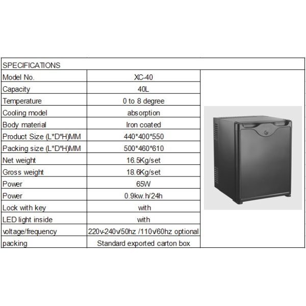Modern 40 Litre Hotel Mini Bars