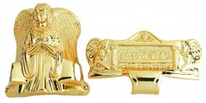 Best Angel Shaped Coffin Corner Last Supper Lugs Design 19# Model In Gold Plating wholesale